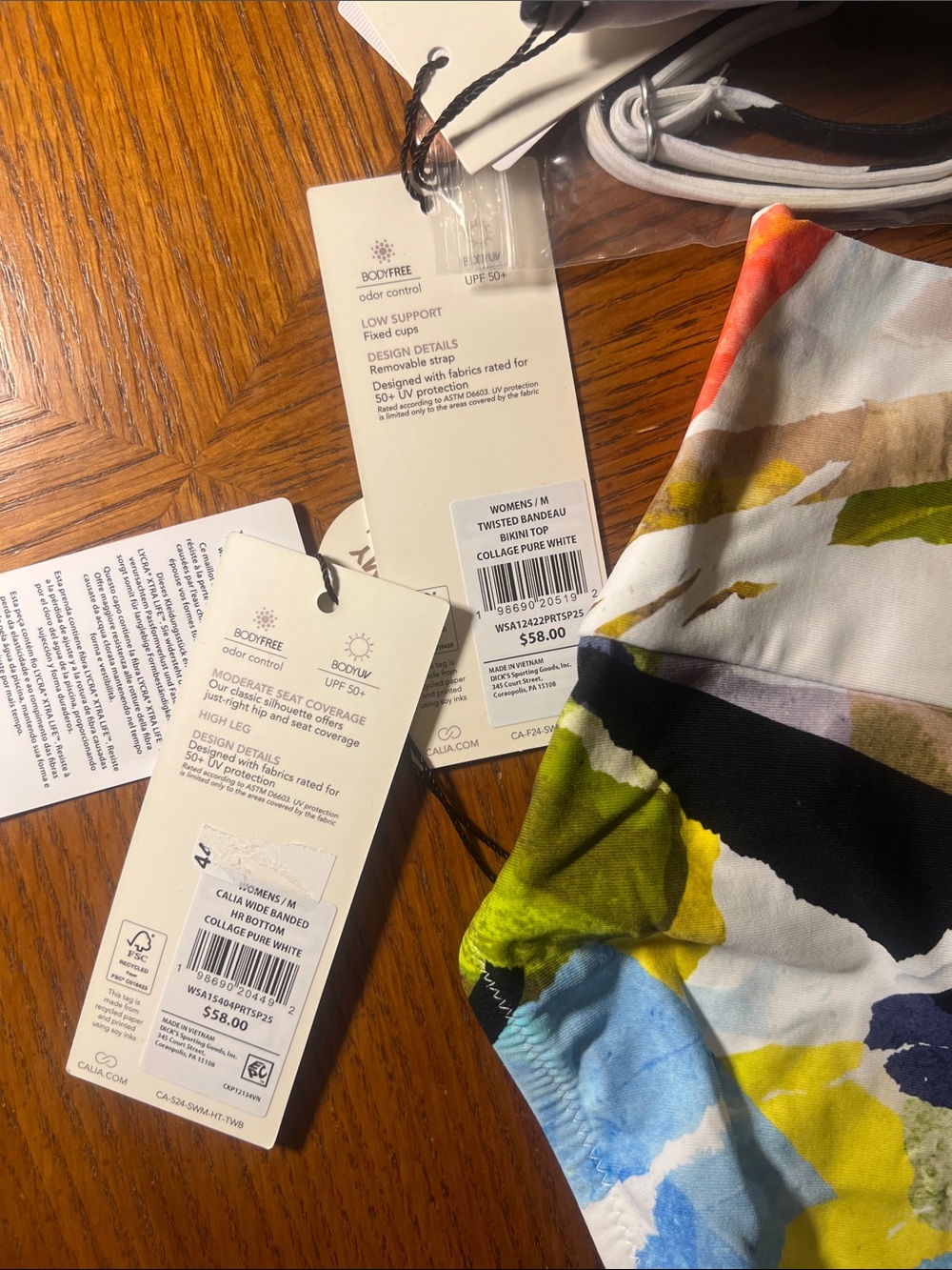 Calia Abstract Multi-Color Bandeau Bikini Set medium C1 - Picture 10 of 10